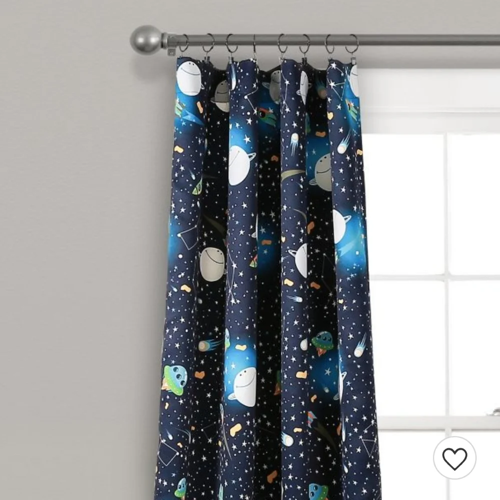 Universe Room Darkening Window Curtain Panels Navy - Lush Décor💙💙